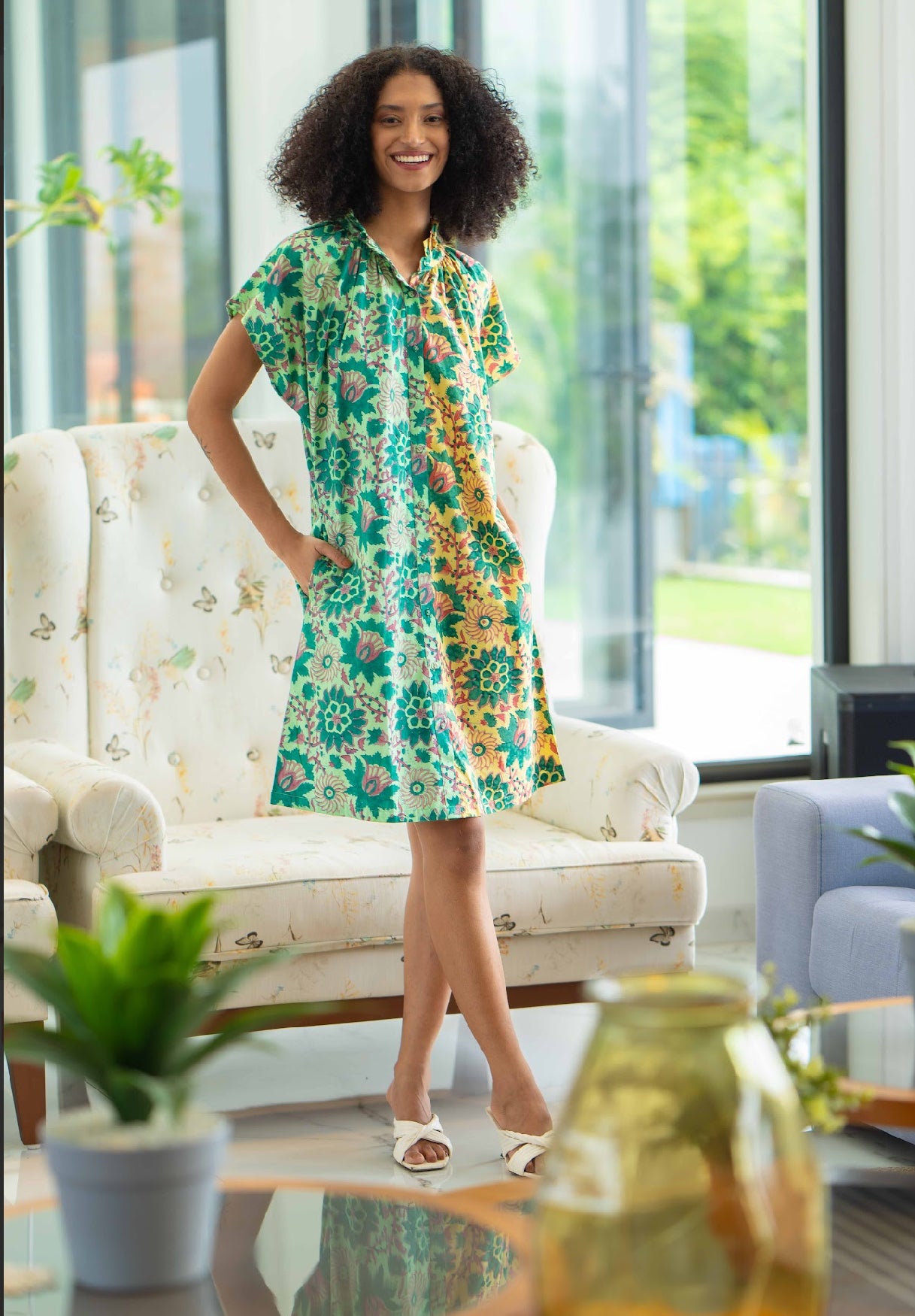Yana Dress by Sohana- Forest Lime Green
