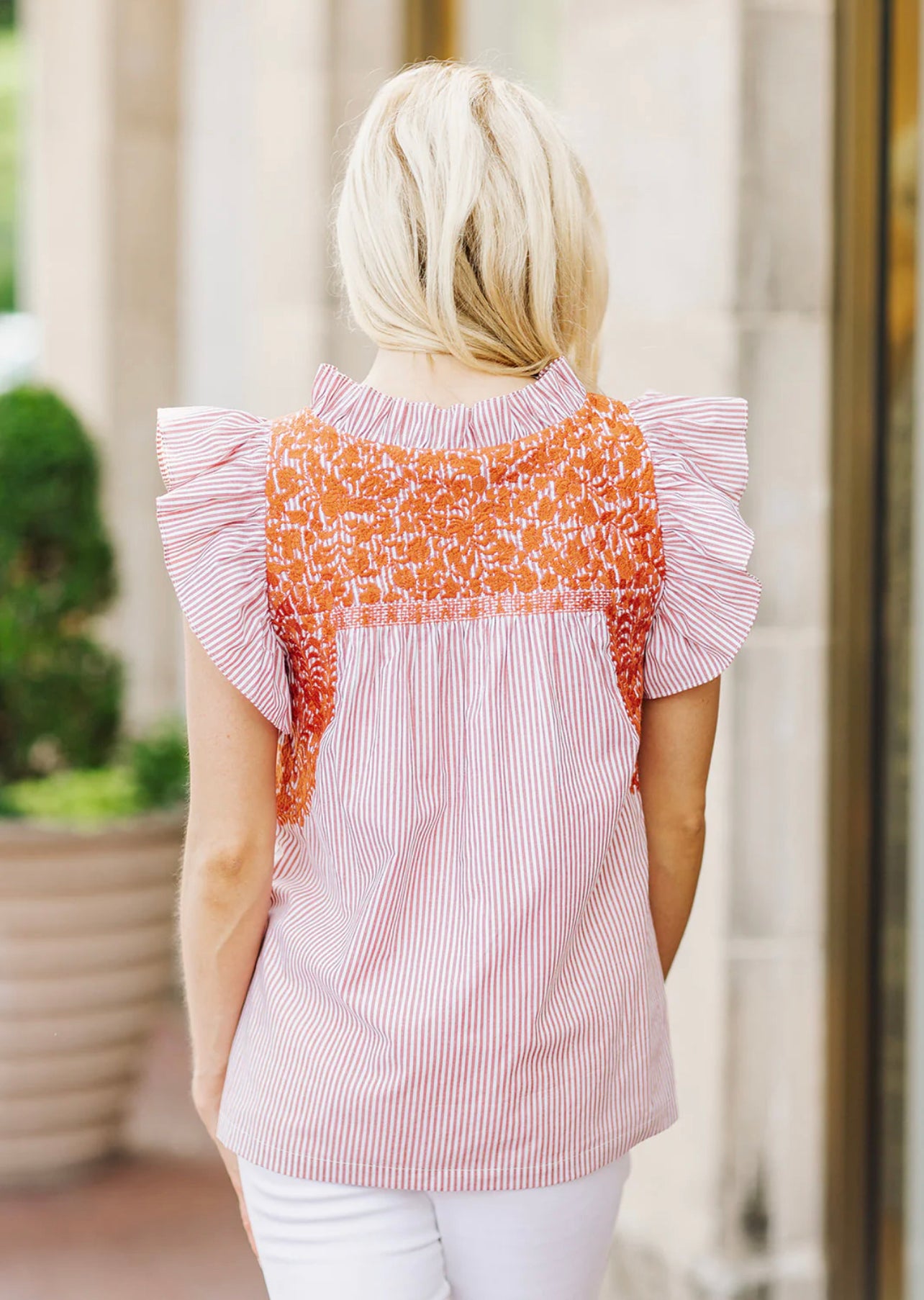 The Schafer Ruffle Neck Top