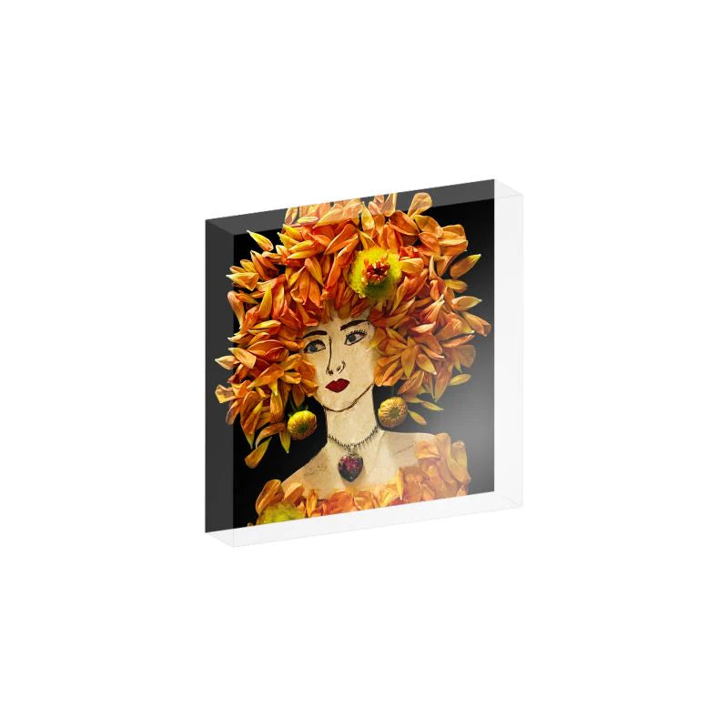 Dahlia Acrylic Block- 4x4