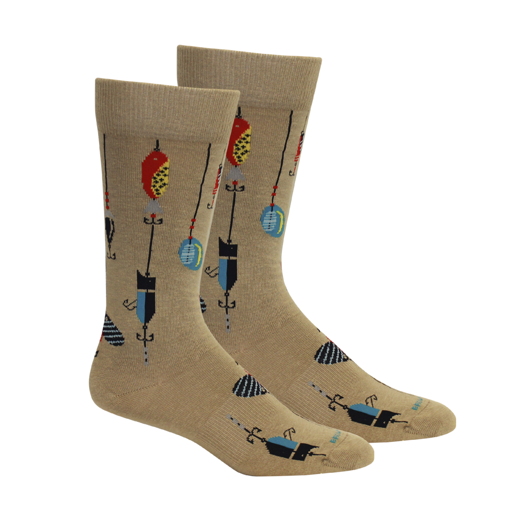 Lured (Fishing) Socks: Khaki