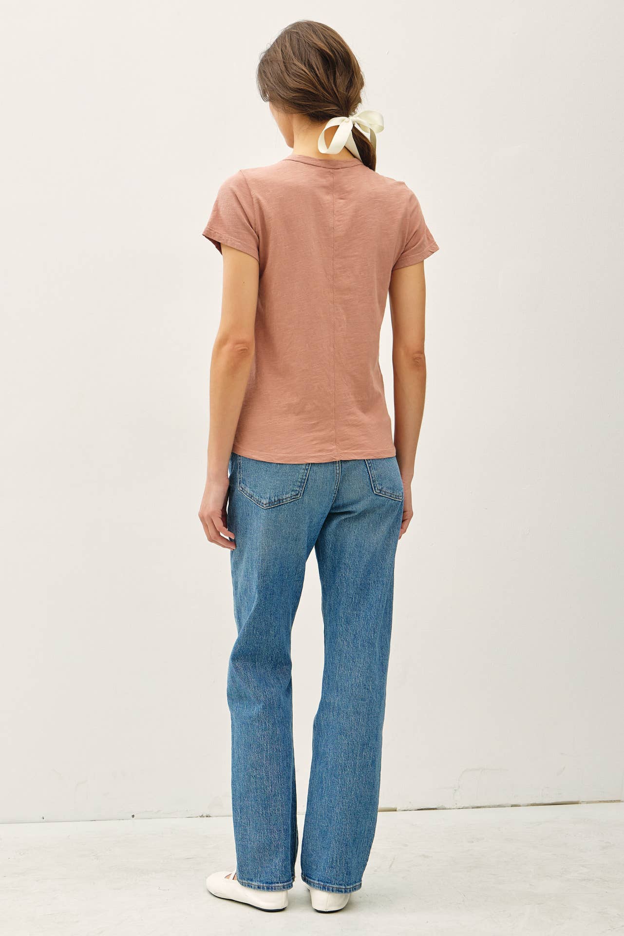 Garment Dyed Slub Tee- Clay