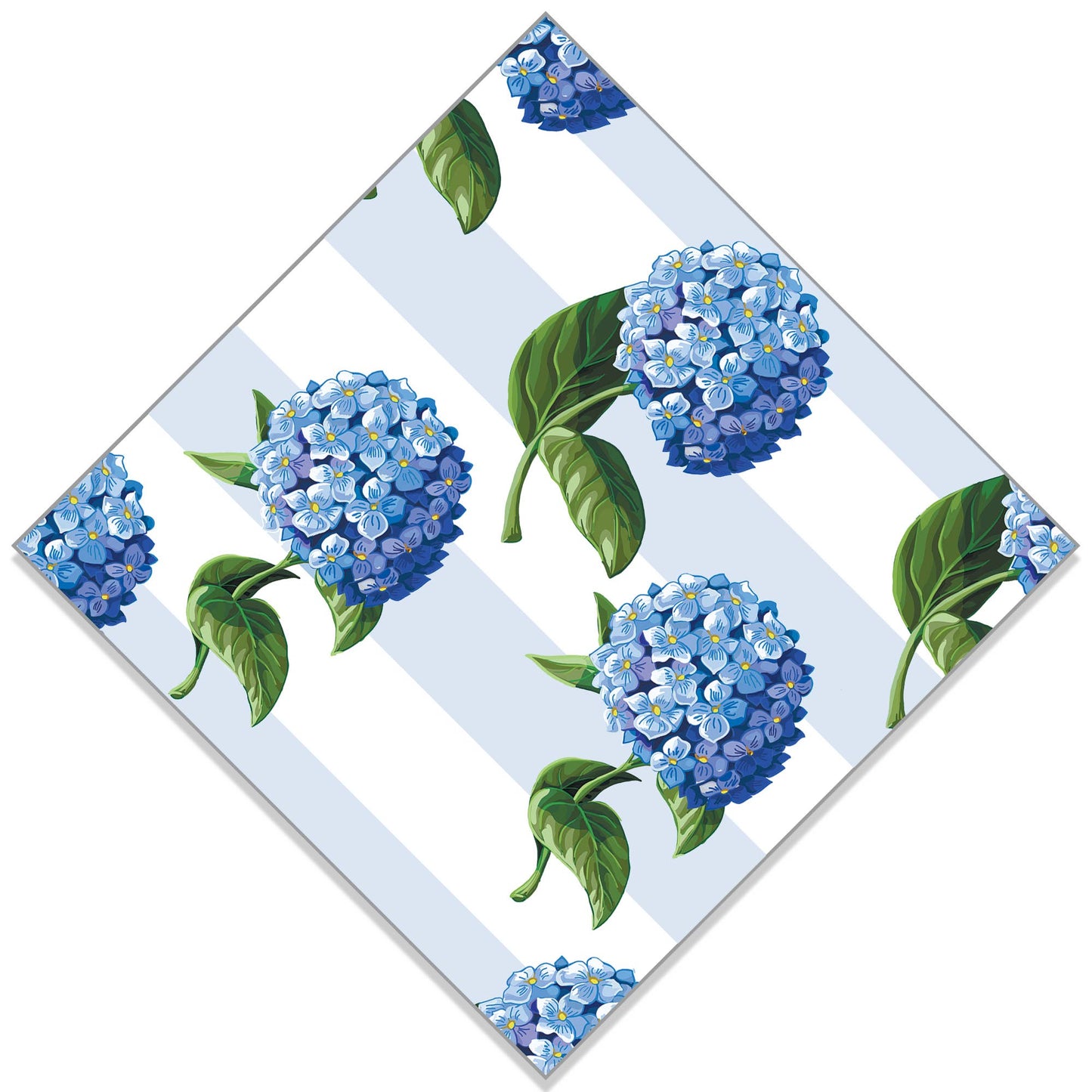 Hydrangeas Stripe Print Paper Cocktail Napkins | Pack of 20