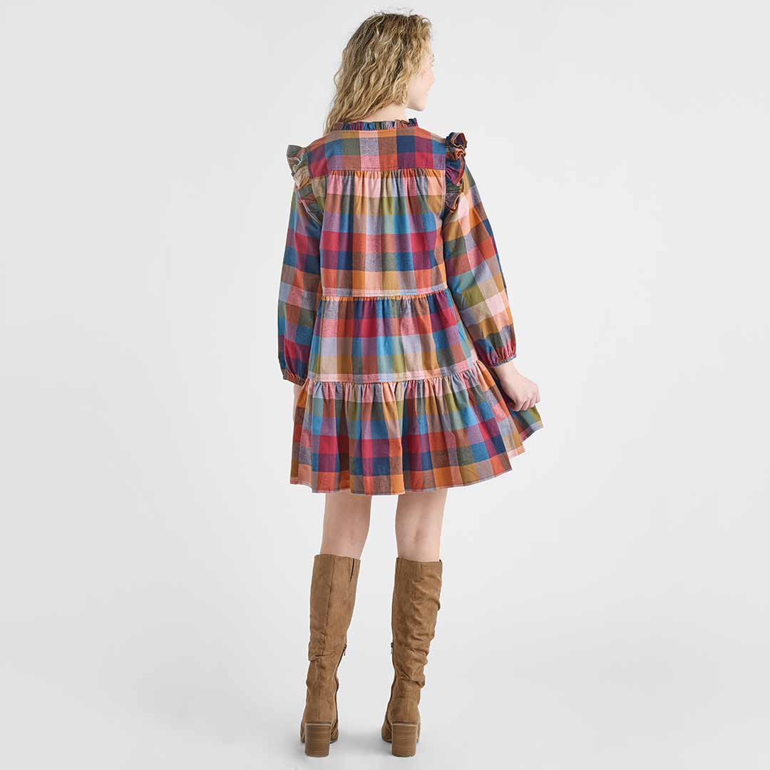 Womens Kalani Dress- Harvest Check