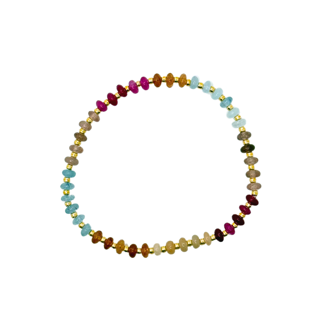 Dainty Jewel Tone Multicolor Gemstone Bracelet
