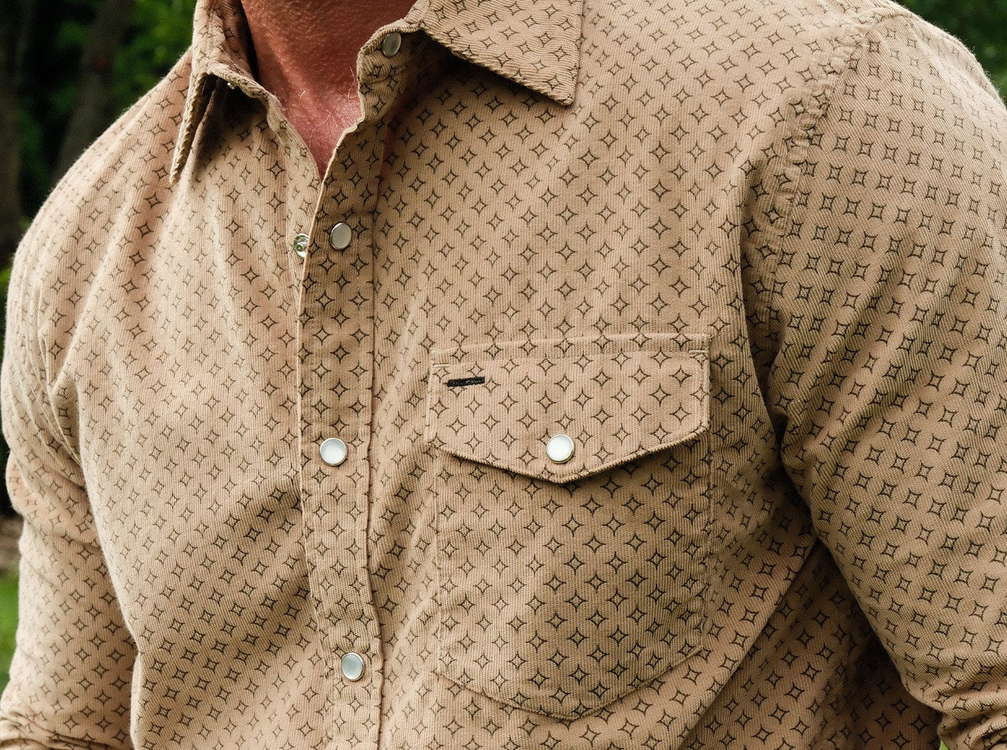 Long Sleeve Corduroy Pearl Snap- Star Gio