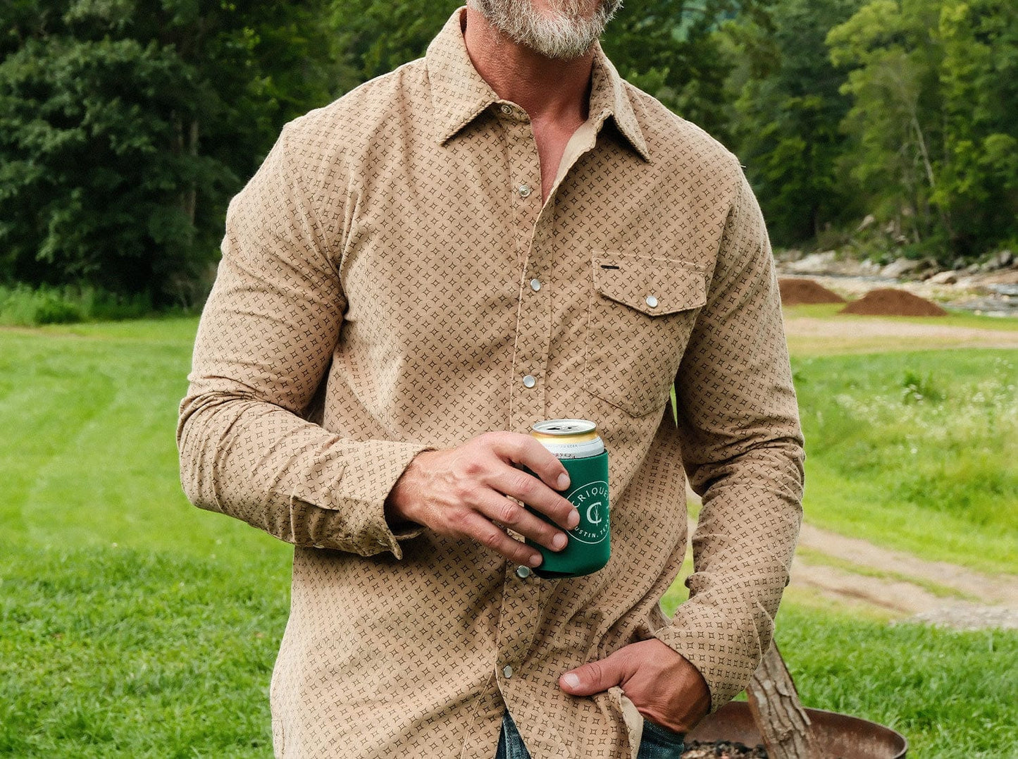 Long Sleeve Corduroy Pearl Snap- Star Gio