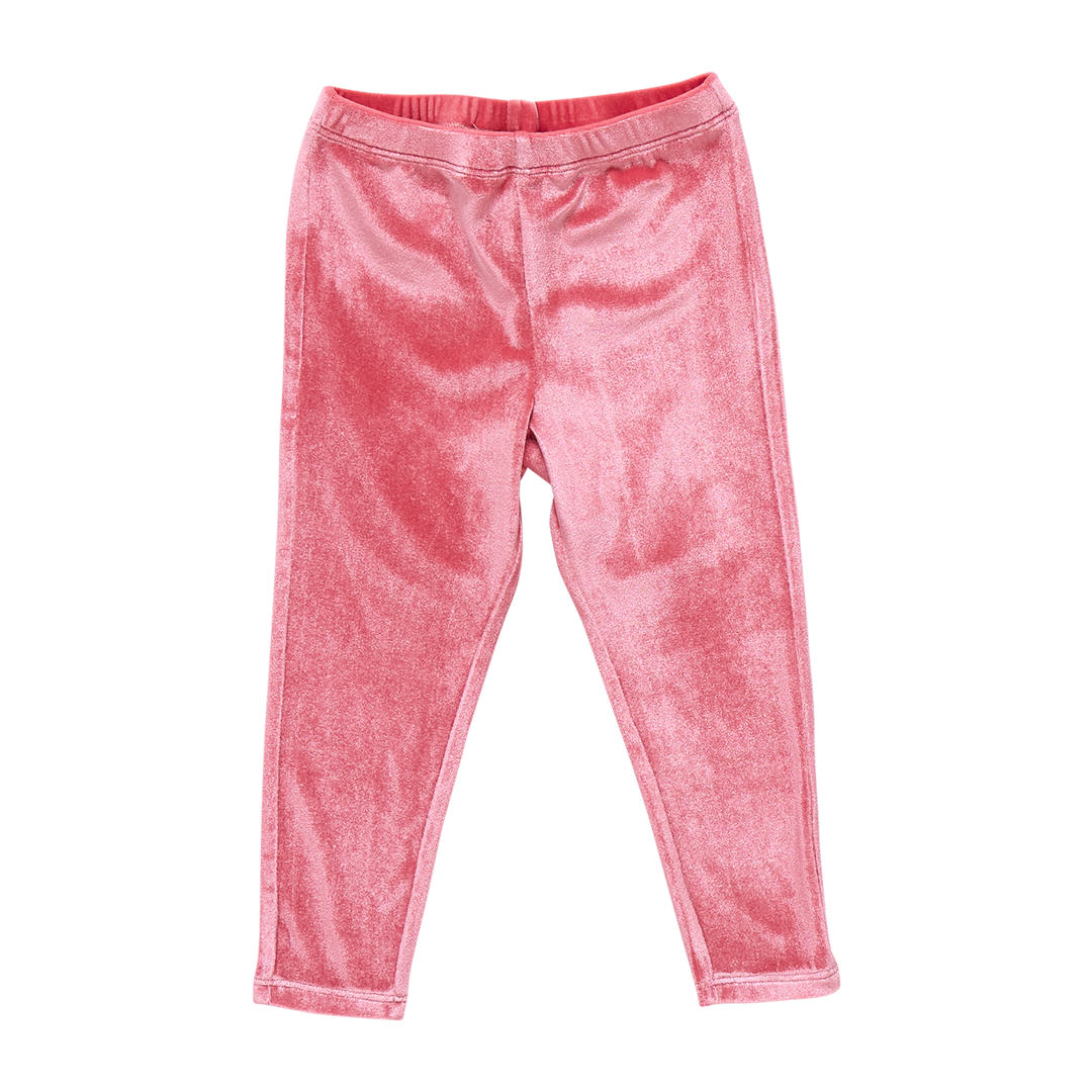 Girls Velour Legging- Desert Rose