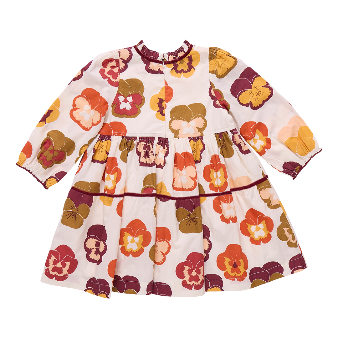 Girls Charlie Dress- Autumn Pansies
