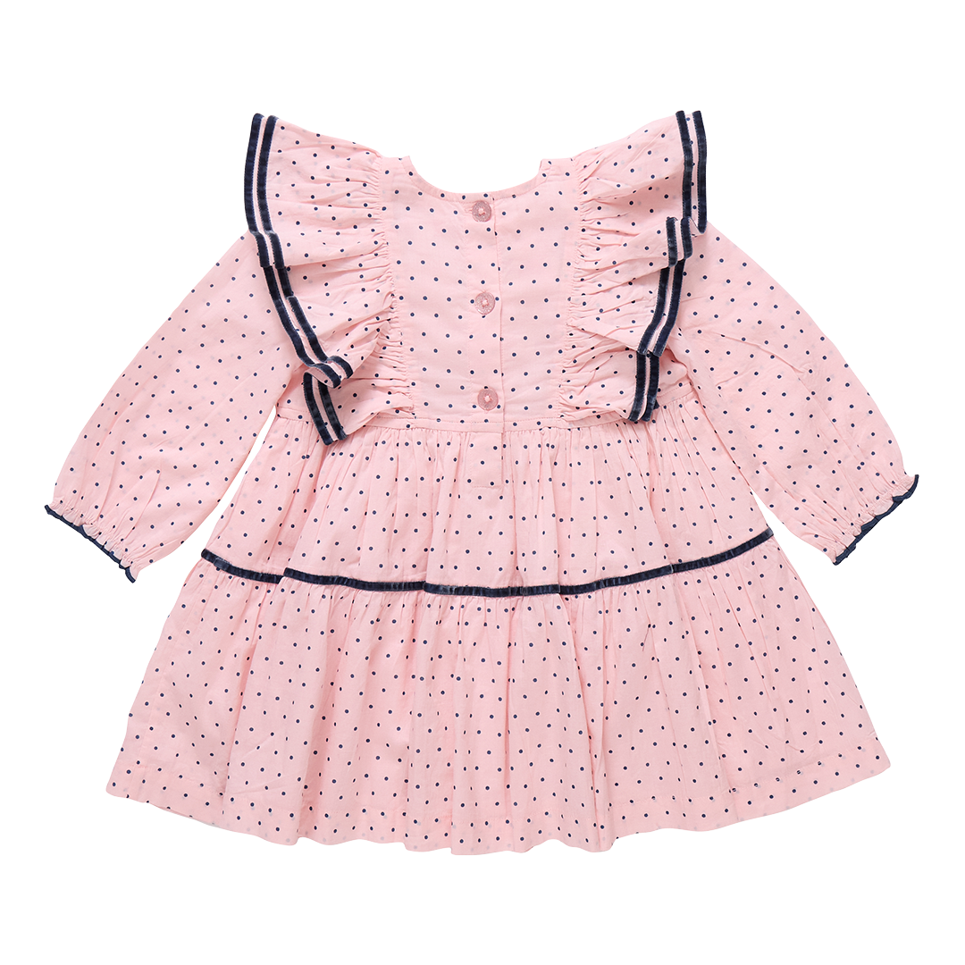 Girls Raphaela Dress- Strawberry Cream Polka Dot