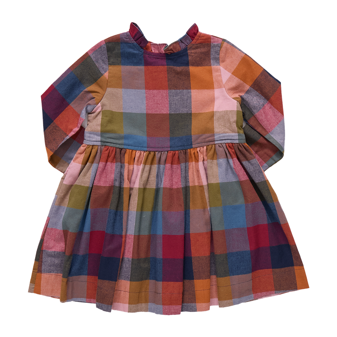 Girls Autumn Dress- Harvest Check