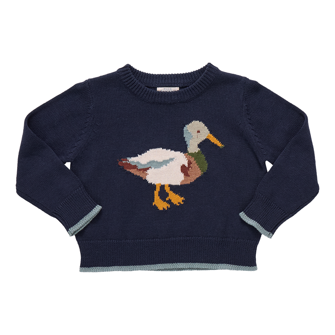 Boys Oliver Sweater- Navy Mallard