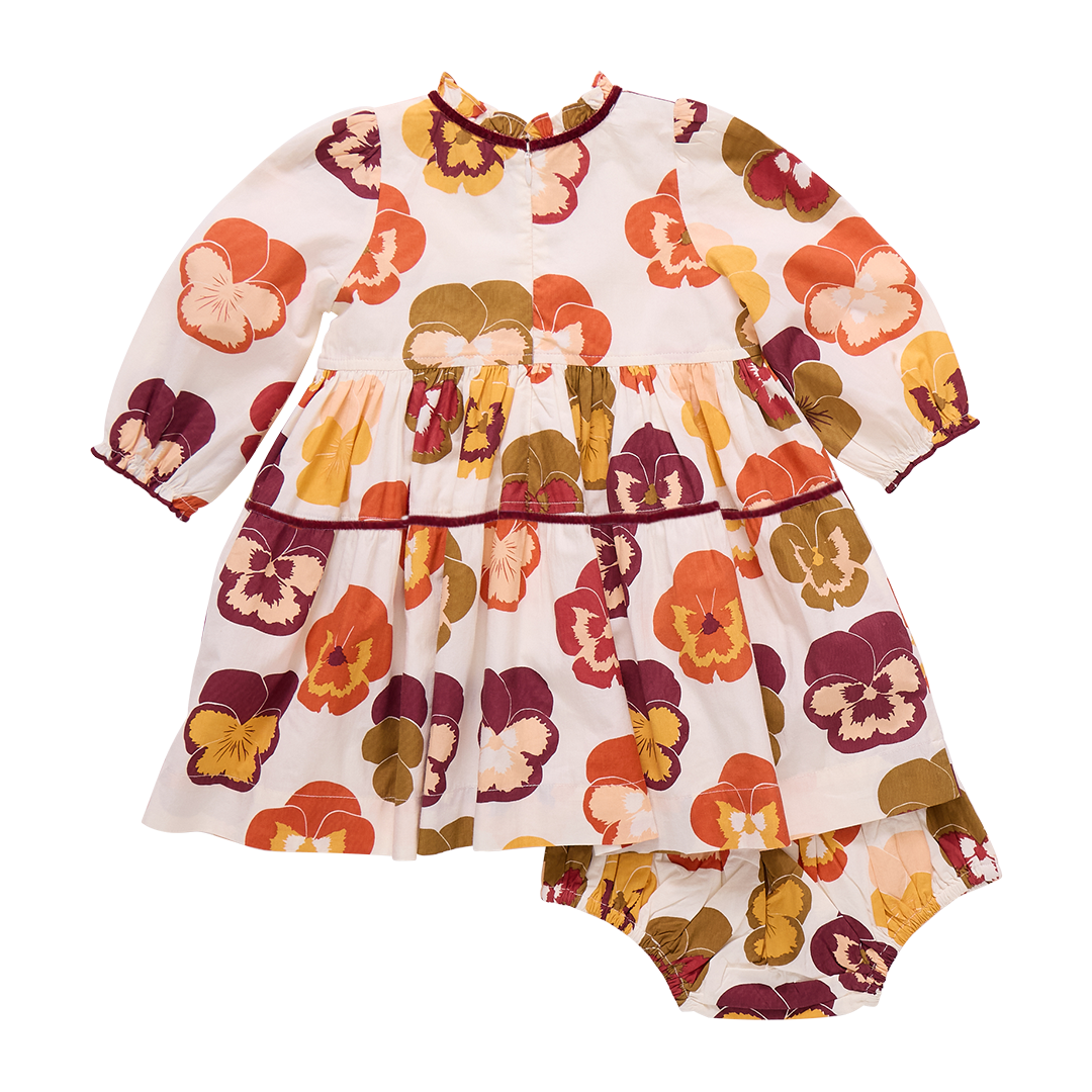 Baby Girls Charlie Dress Set- Autumn Pansies