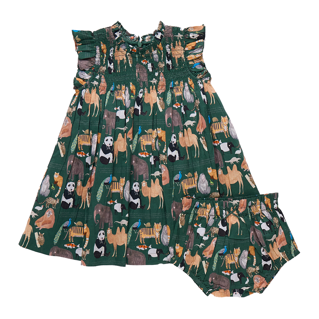 Baby Girls Stevie Dress Set- Animals of Asia