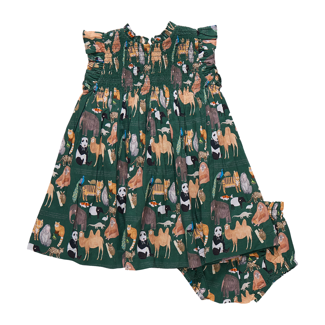 Baby Girls Stevie Dress Set- Animals of Asia