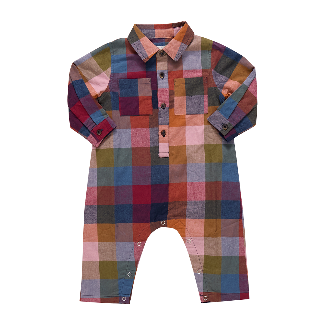 Baby Boys Easton Jumper- Harvest Check