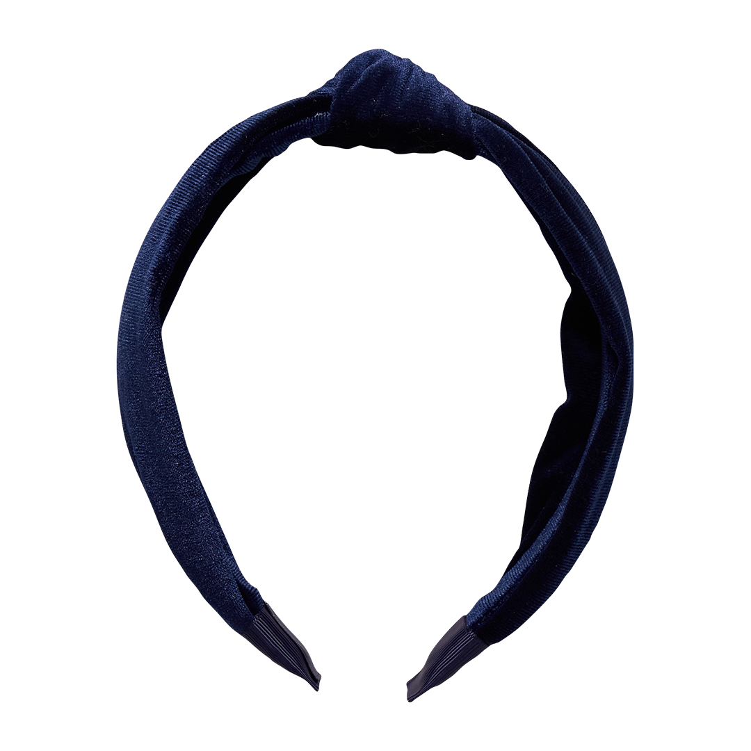 Velour Holly Headband- Navy