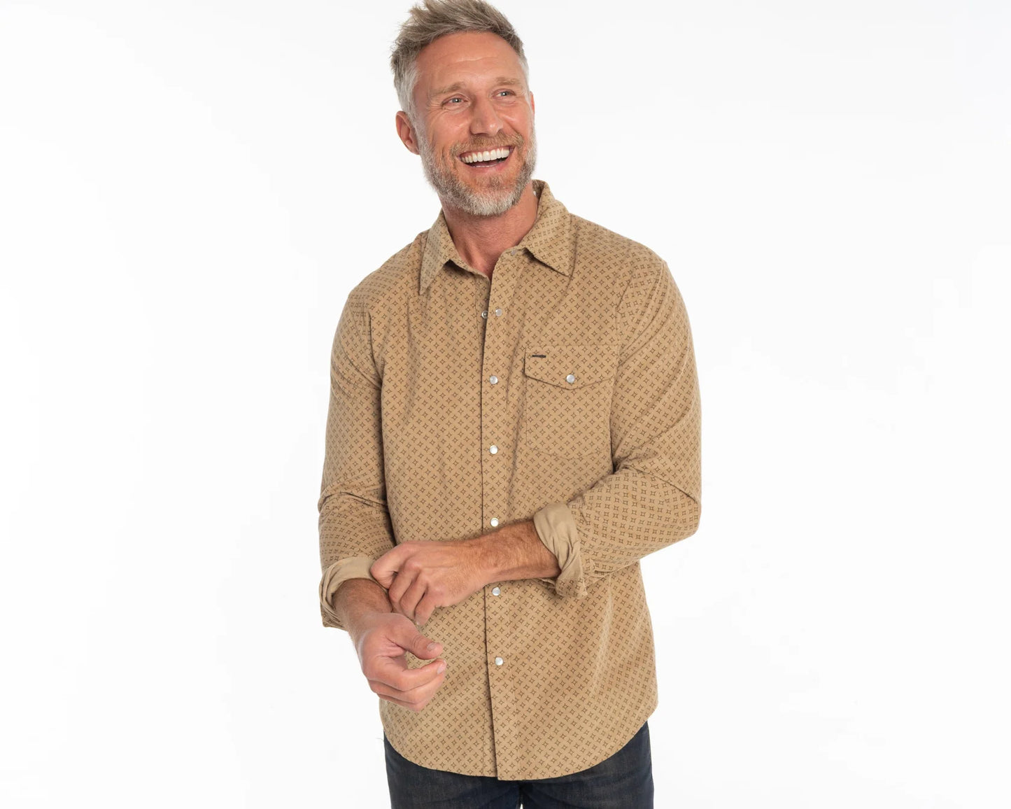 Long Sleeve Corduroy Pearl Snap- Star Gio
