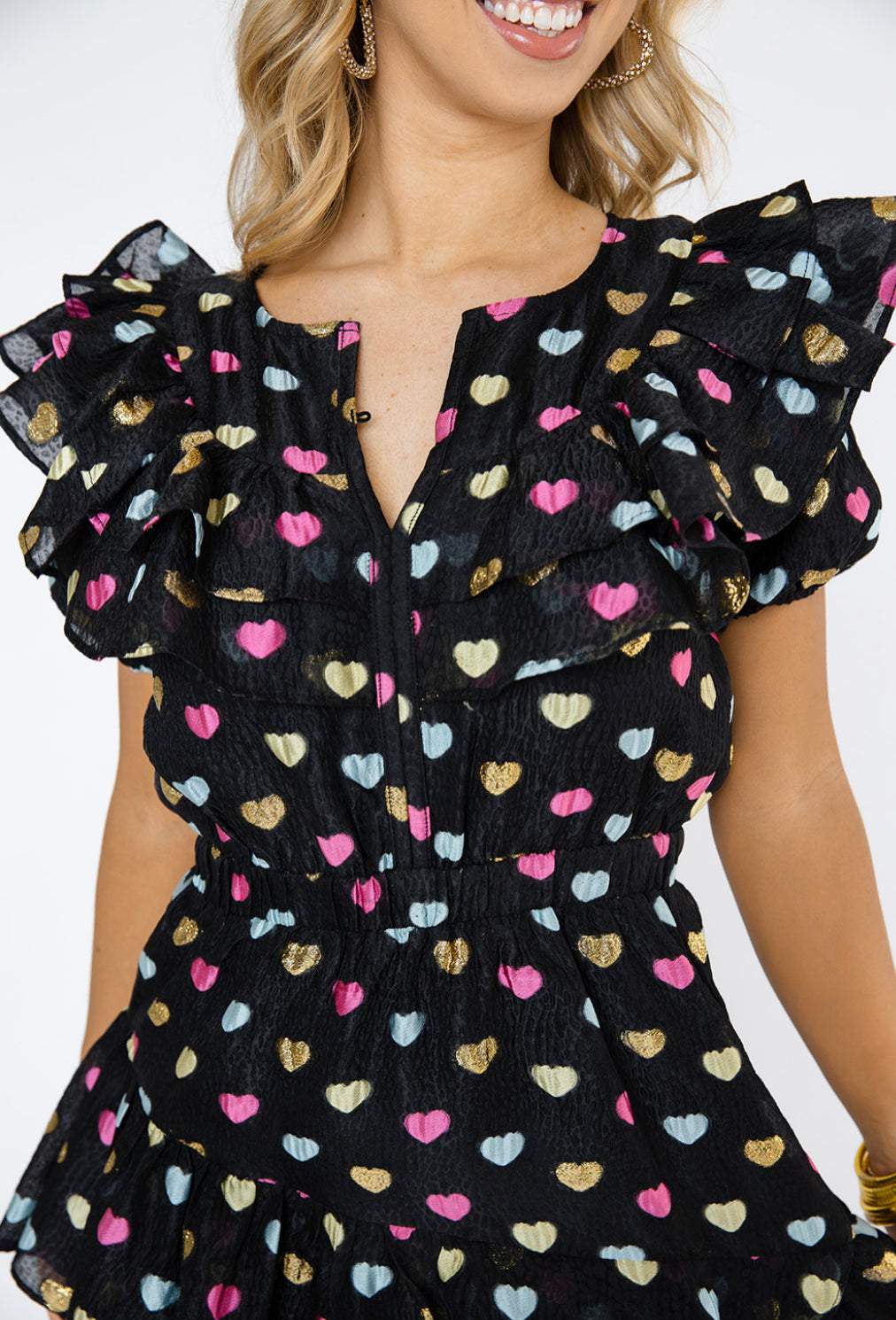 NORMA RUFFLE SLEEVE MINI DRESS