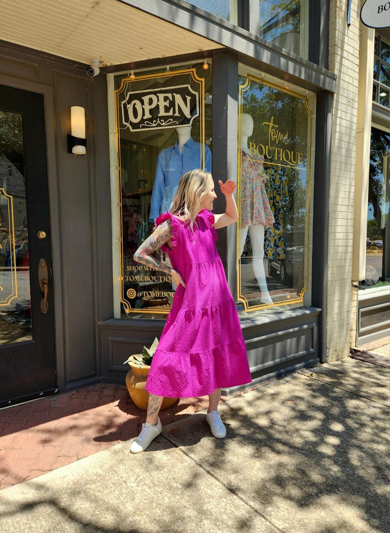 Ruffle Sleeve Tiered Dress