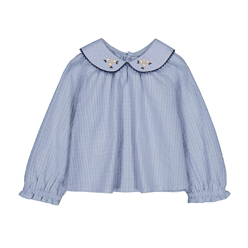 Baby Girl Woven Blouse- Light Blue