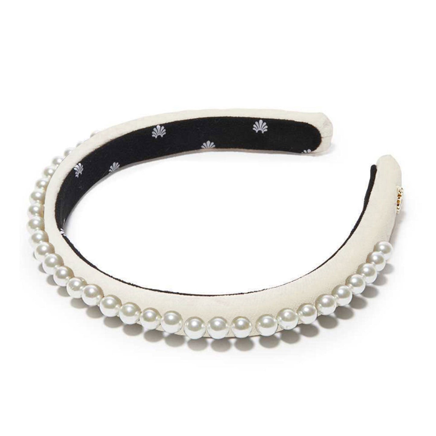Ivory Pearl Embellished Velvet Gigi Headband