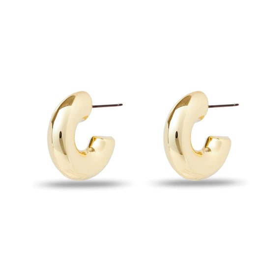 Chunky Gold Hoop Earrings- Small