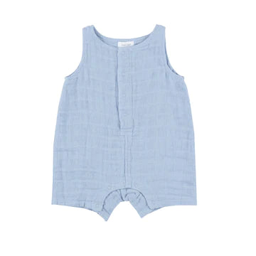 Shortie Romper- Dusty Blue