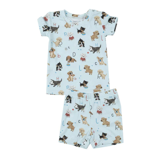 Lounge Wear Short Set- Puppy Alphabet