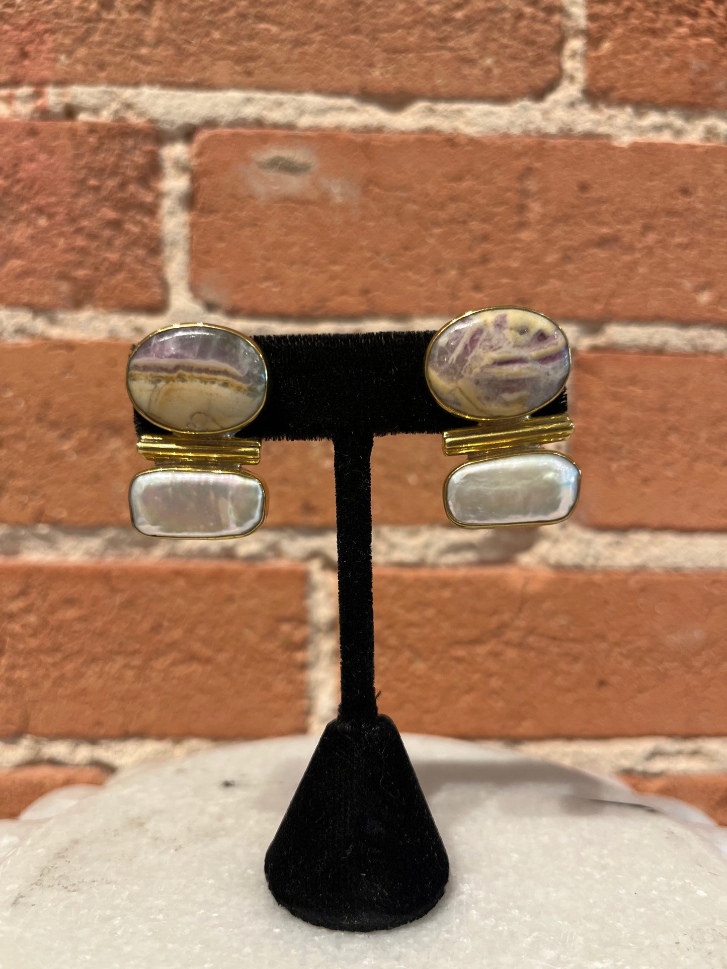 Jan Maclaughlin Earrings- Amethyst Agate