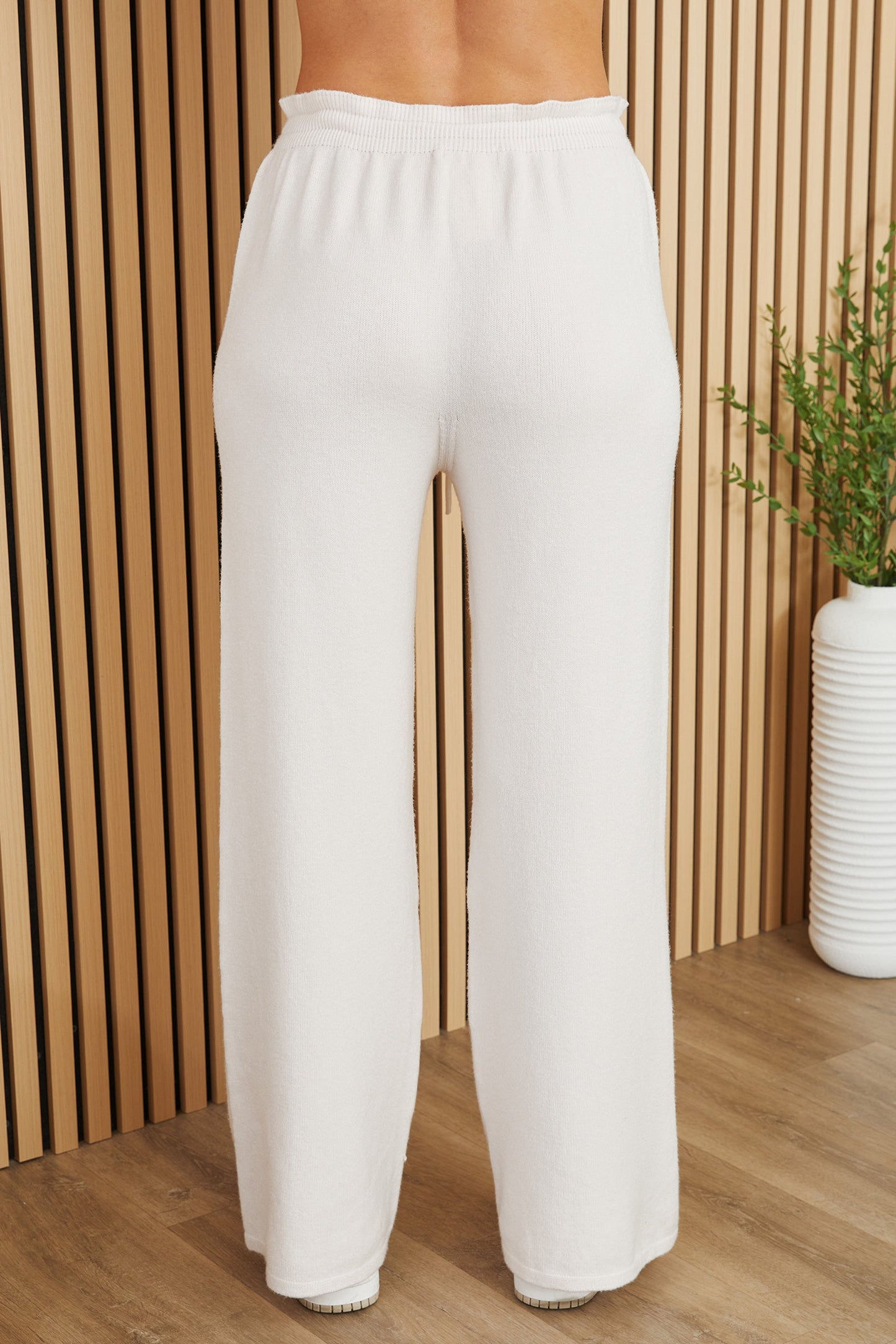 Lightweight Knit Drawstring Pant- Ivory