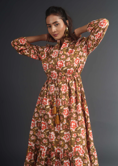 Naomi Dress by Sohana- Brown Red