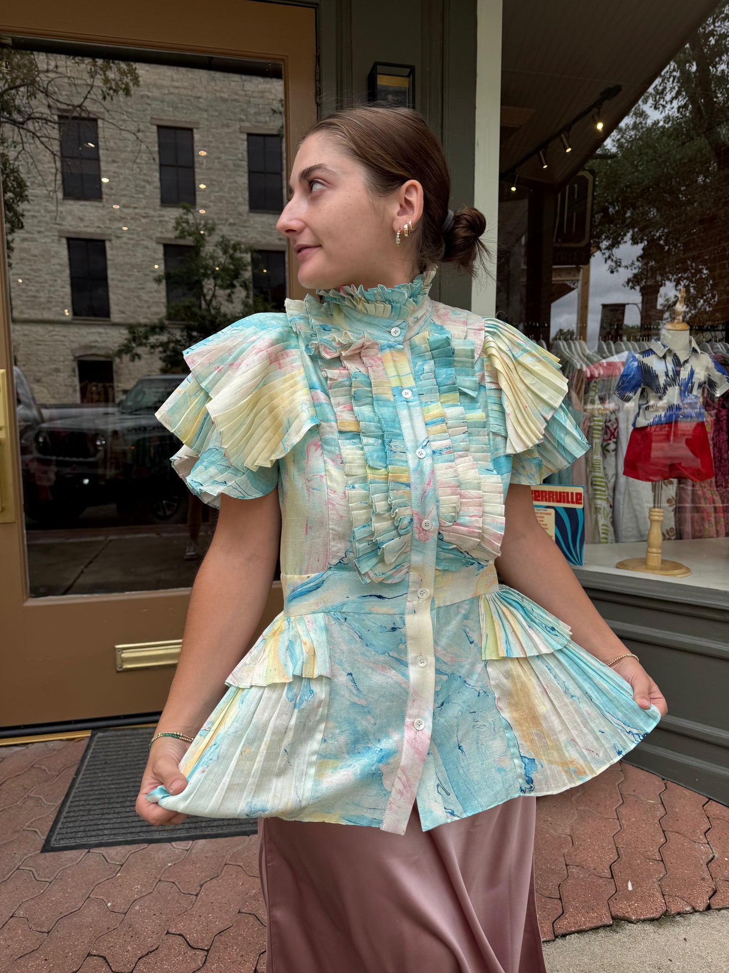 Nautical Nomad Pleated Shirt