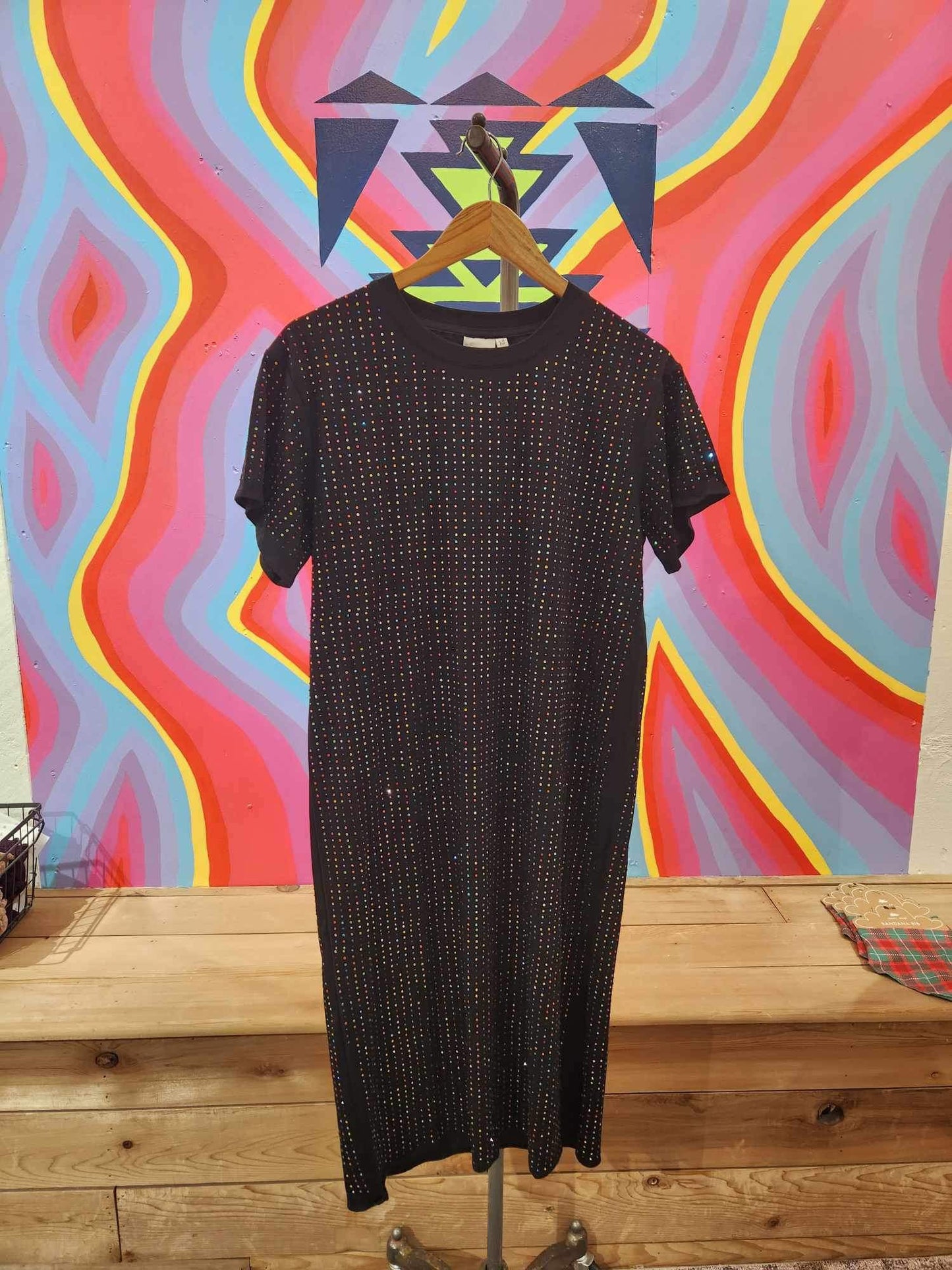 QOS Rhinestone Active Midi Dress