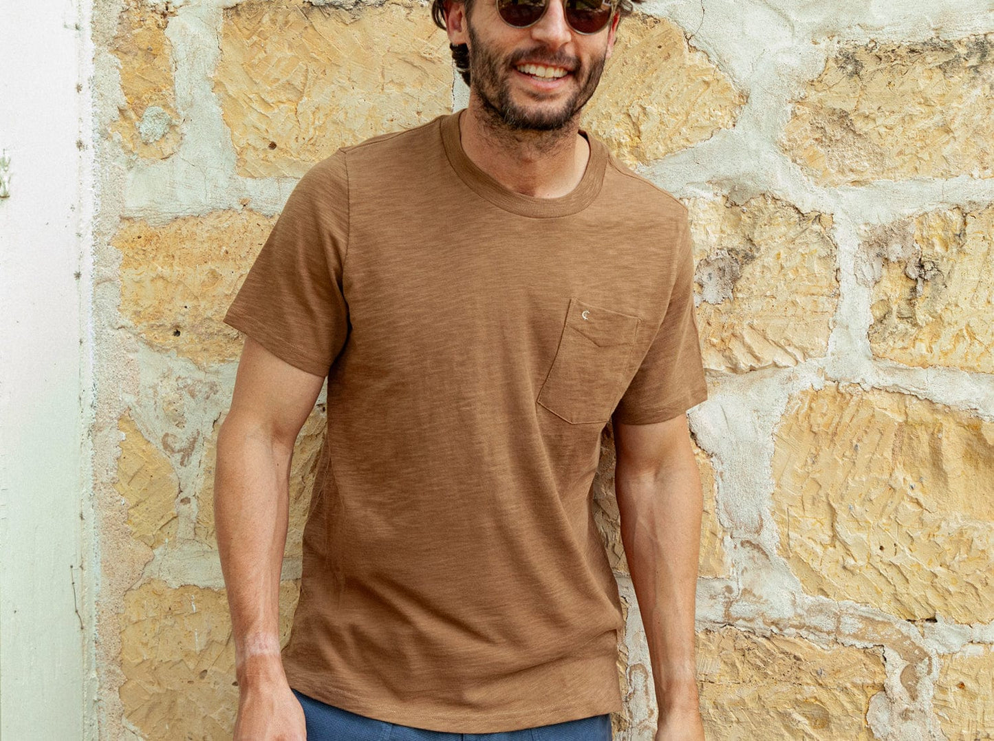 Slub Cotton Short Sleeve T-Shirt- Cedar