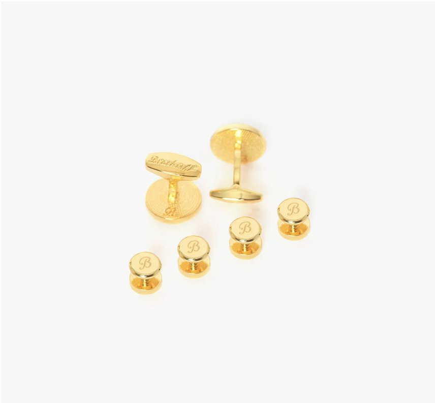 Capers Cufflink + Studs Set- Gold