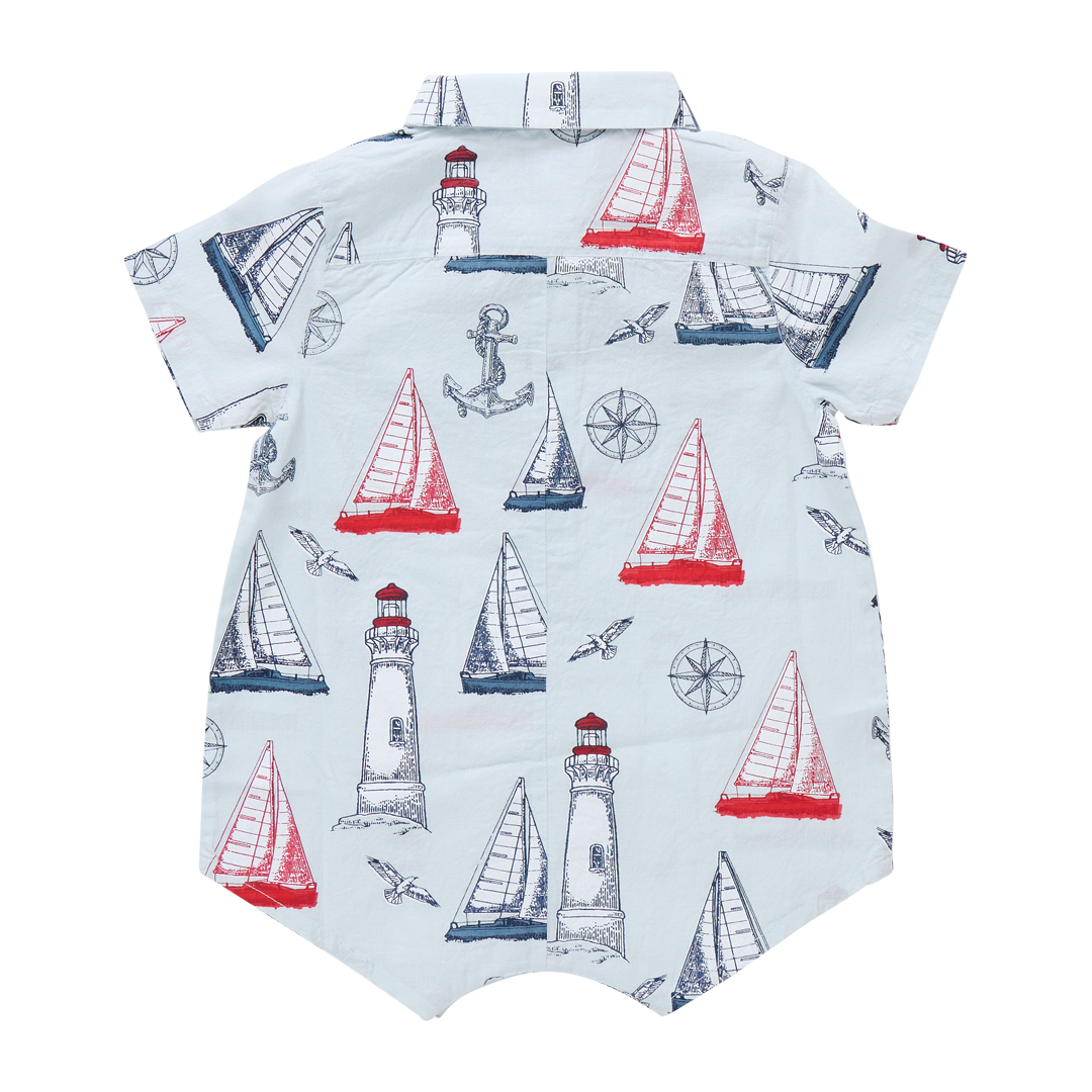 Baby Boys Easton Romper- Nautical