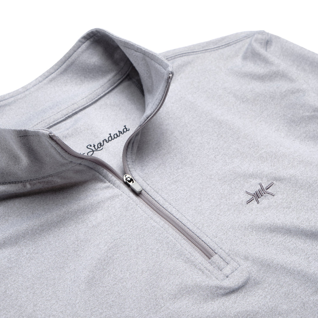 Performance Hybrid Quarter Zip- Mockingbird Gray