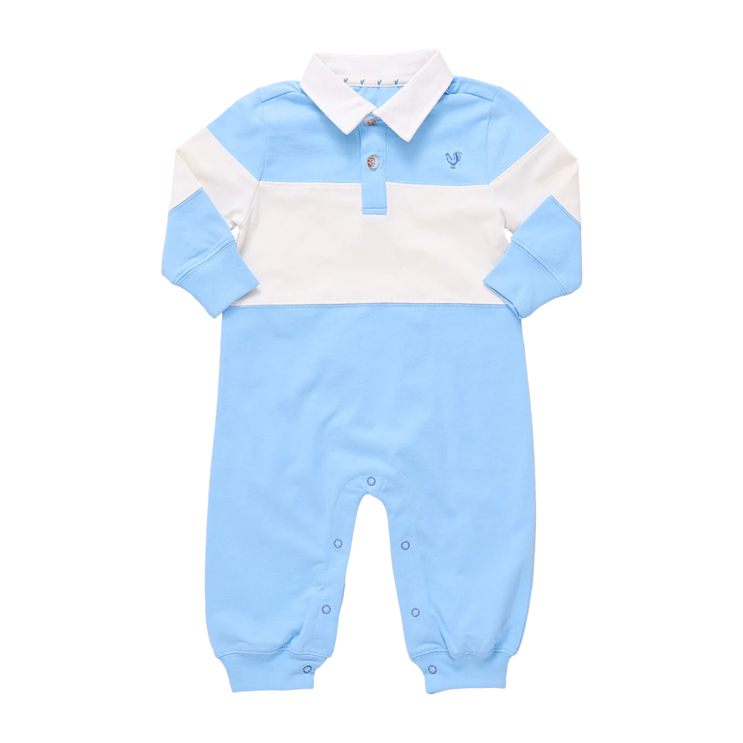 Baby Boys Albert Rugby Jumper- Blue + White