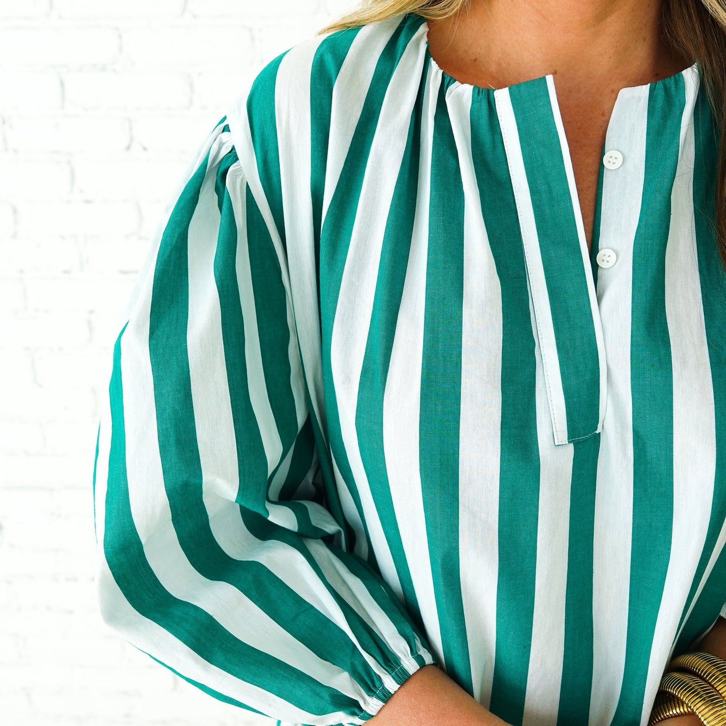 Cabana Dress- Green Stripe