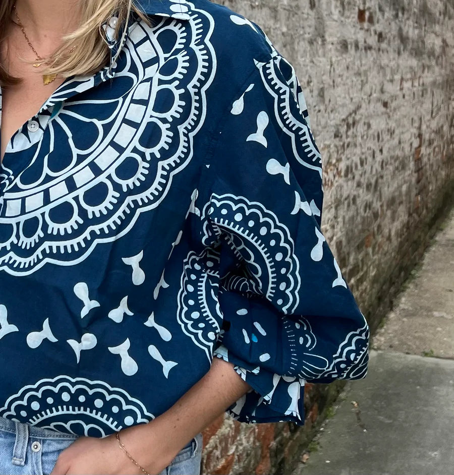 Estelle Shirt- Grand Blue Bandana