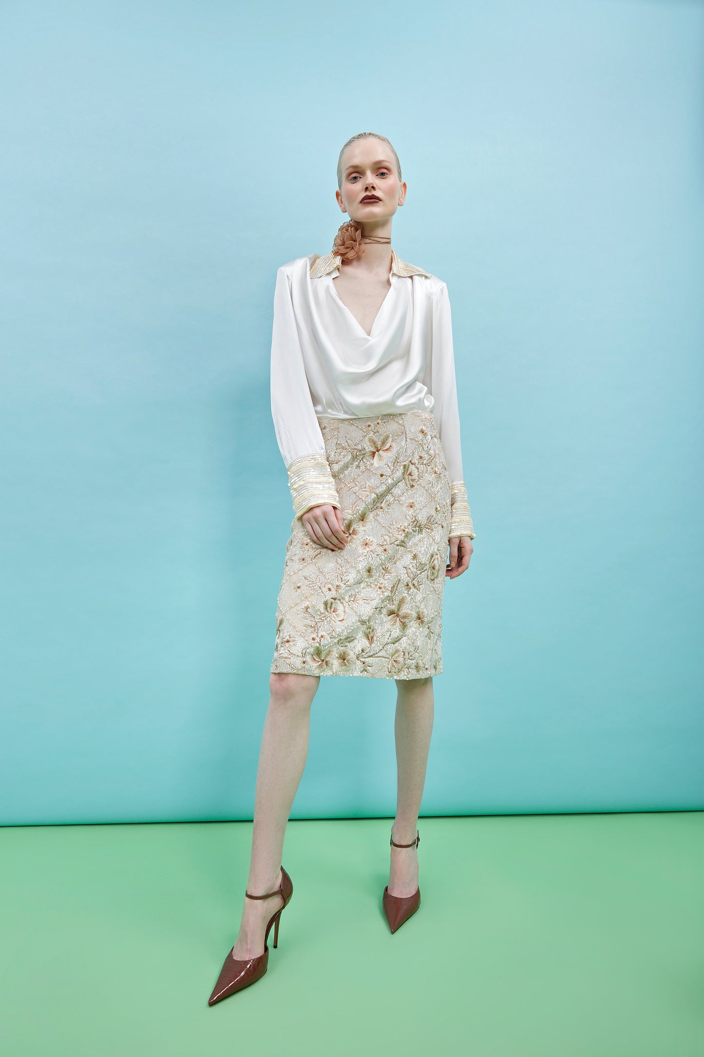 Amara Satin Cowl Top