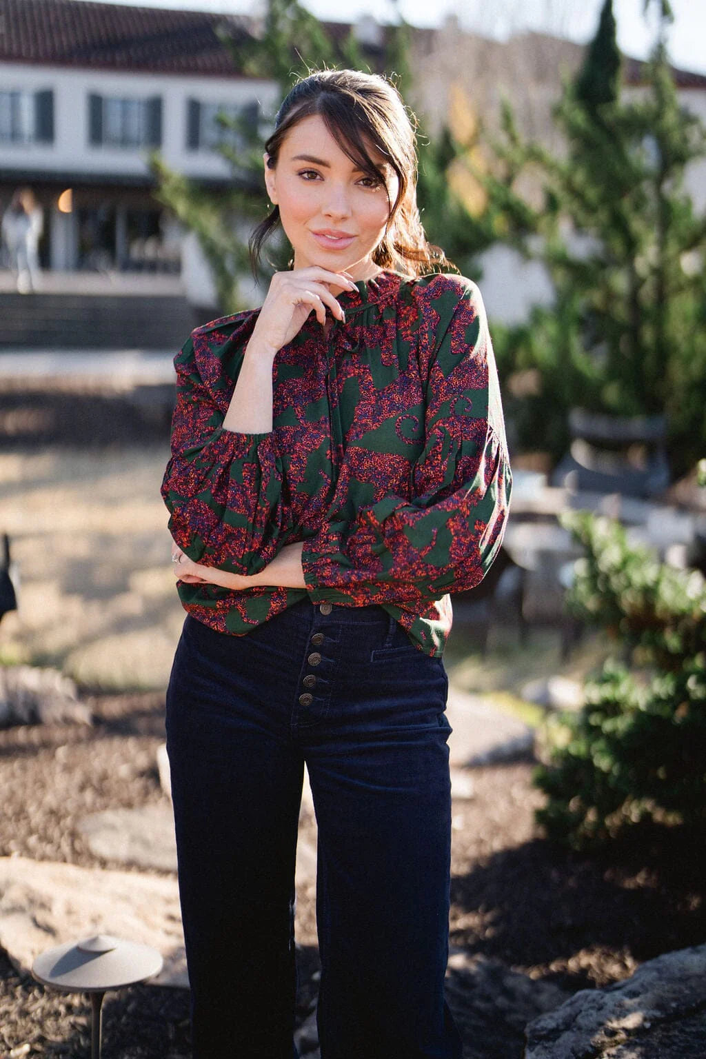 Nora Top- Olive Leopard