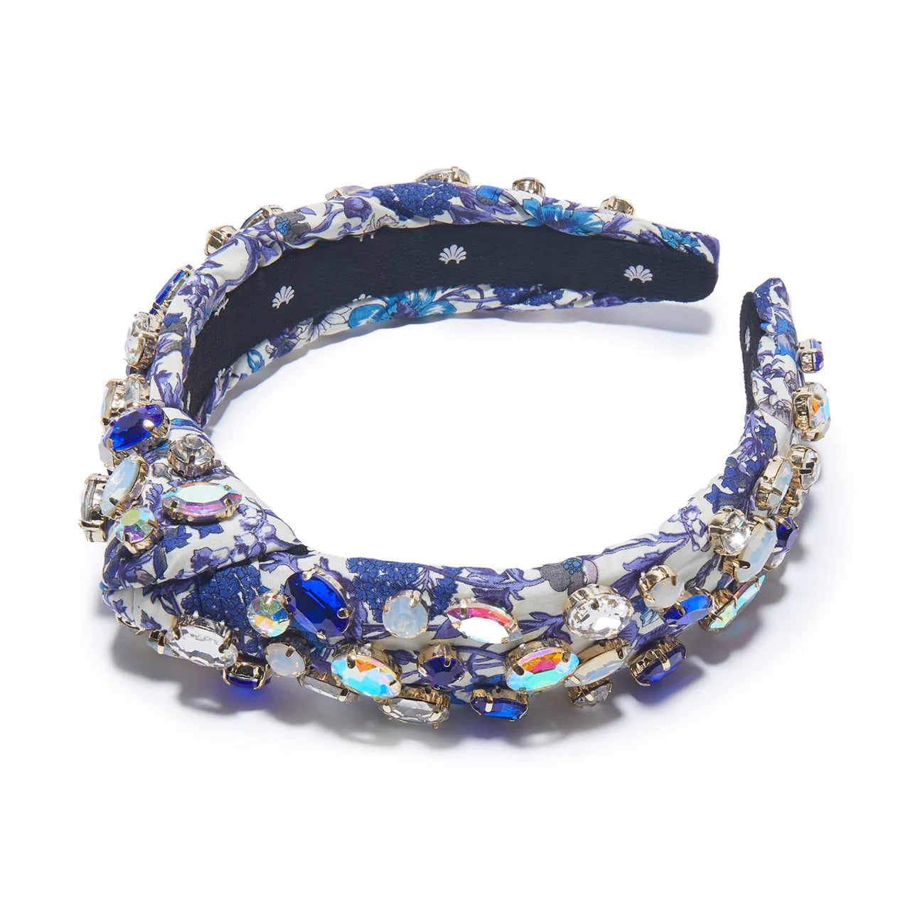 Rachel Floral Glittering Crystal Slim Knotted Headband