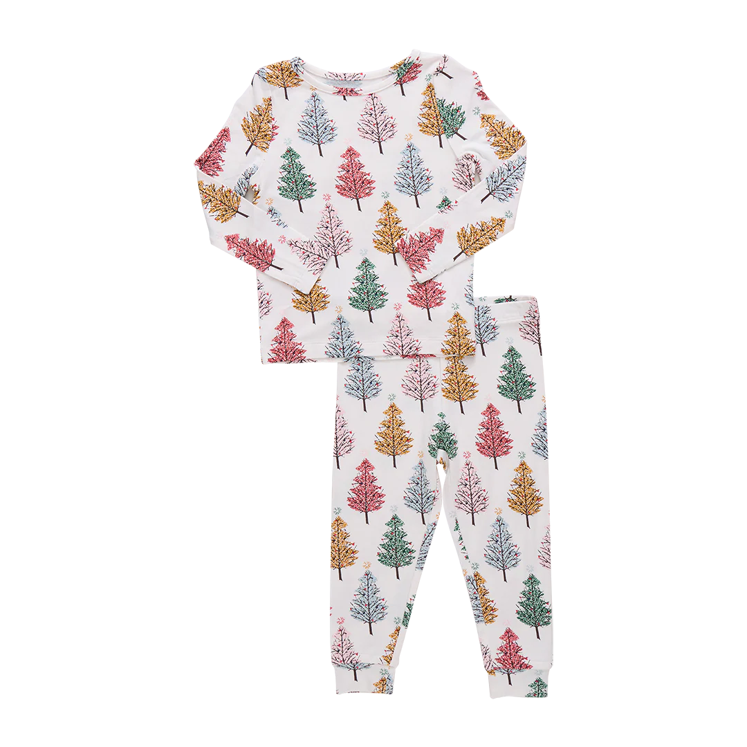 Kids Bamboo PJ Set- Multi X-Mas Trees
