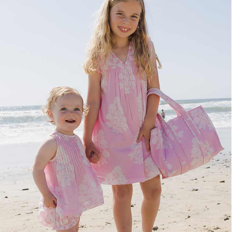 Girls Courtney Dress- Pink Bouquet Floral