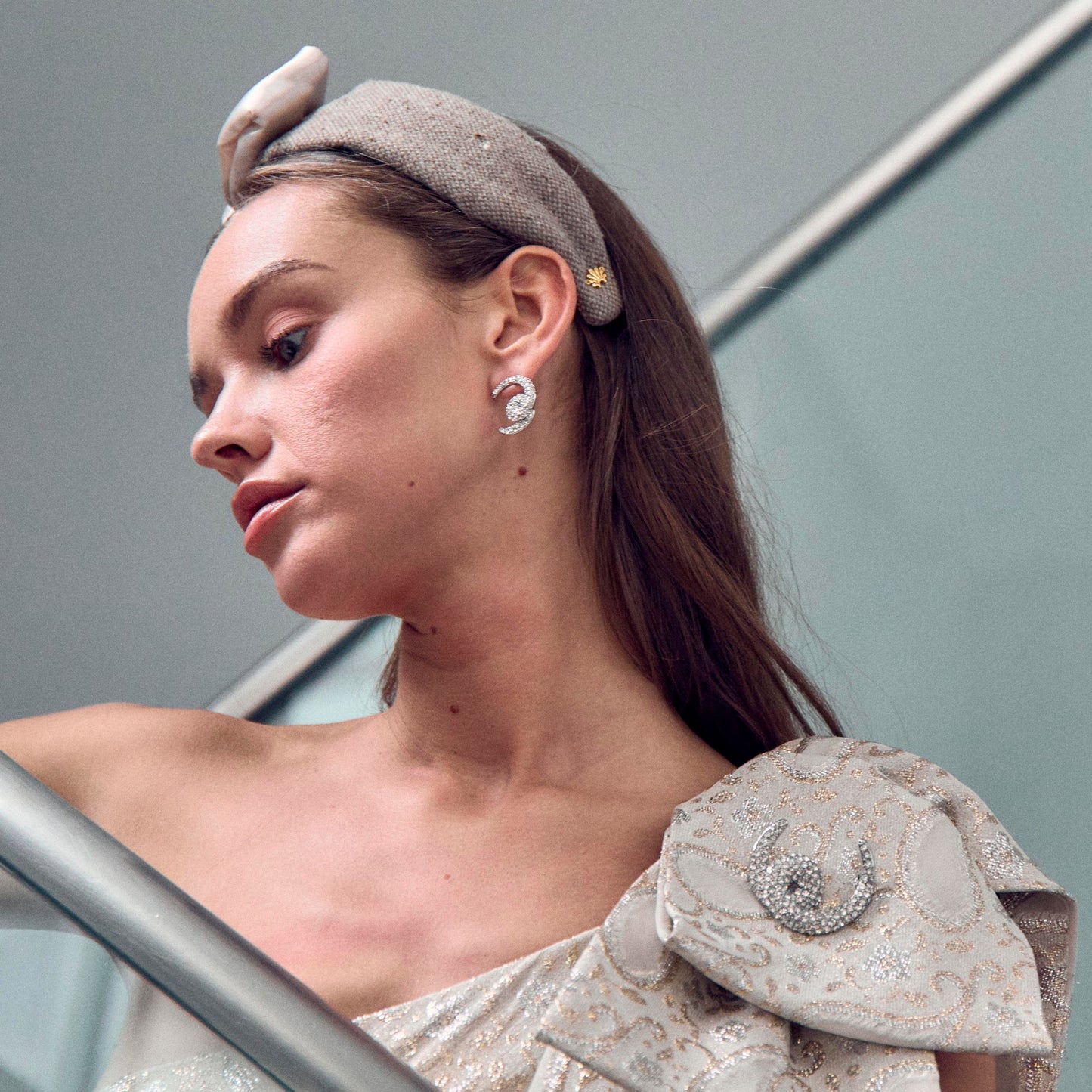 CRYSTAL LOOP-DE-LOOP PAVE EARRINGS