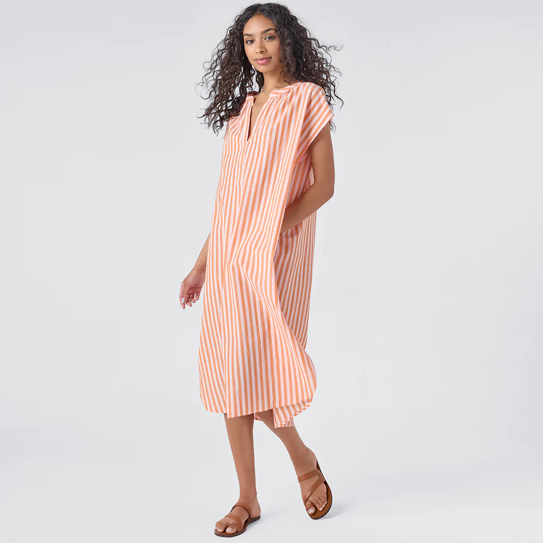 Womens Cooper Coverup- Orange + Pink Stripe