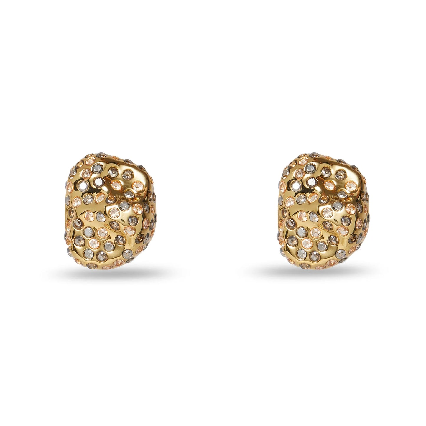 Smokey Quartz Pave Rock Earrings