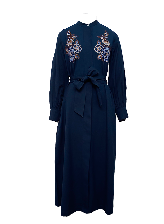 Laurenza Dark Navy Embellished Dress