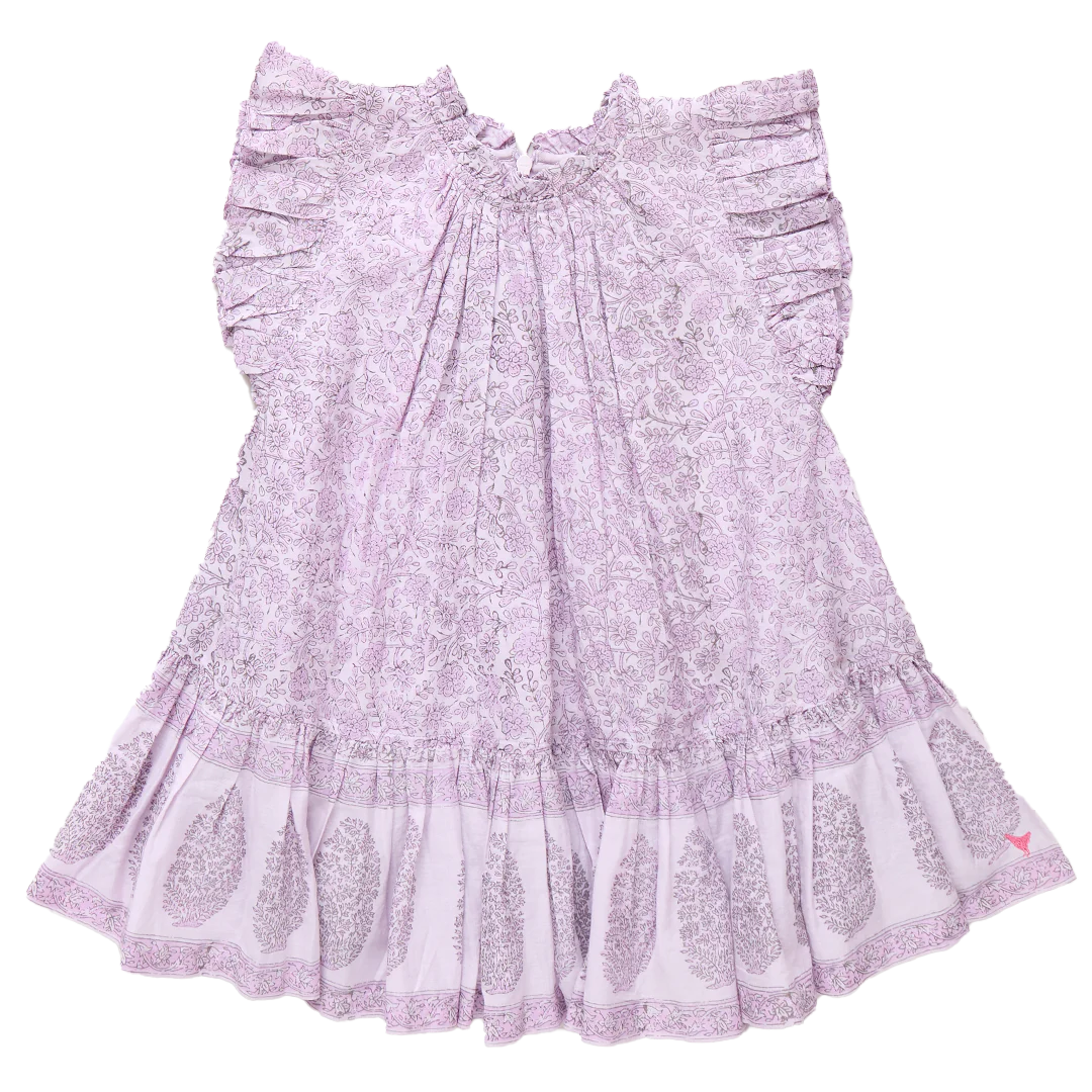 Girls Harper Dress-Lavender Floral Garden